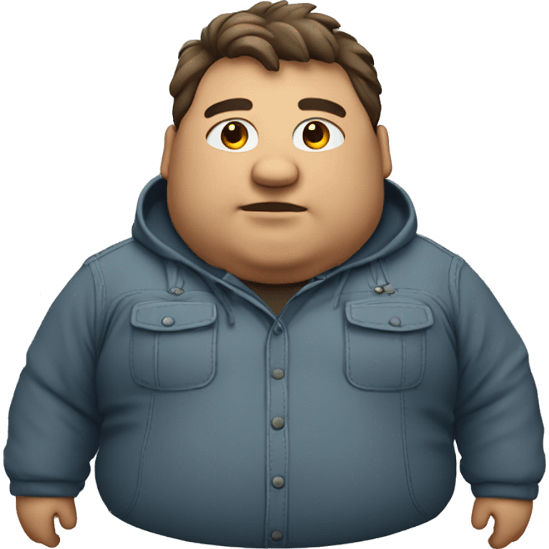 Fat man with Napapijri overshirt zoomin emoji