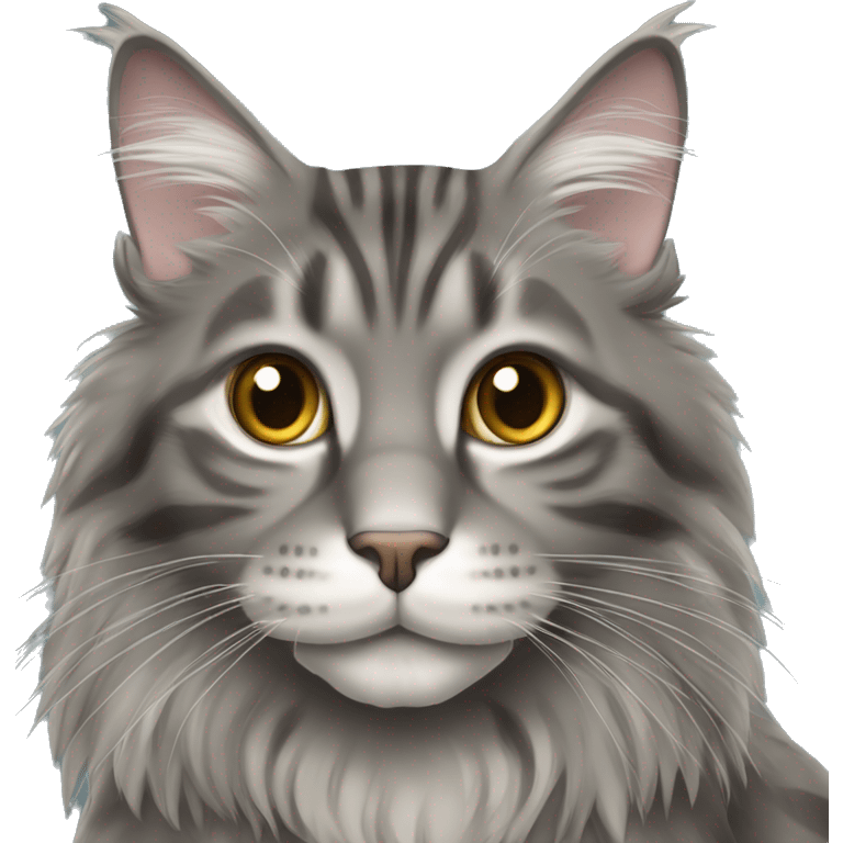 Grey tabby Maine coon cat  emoji