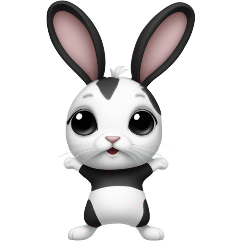 black and white rabbit doing a handstand emoji