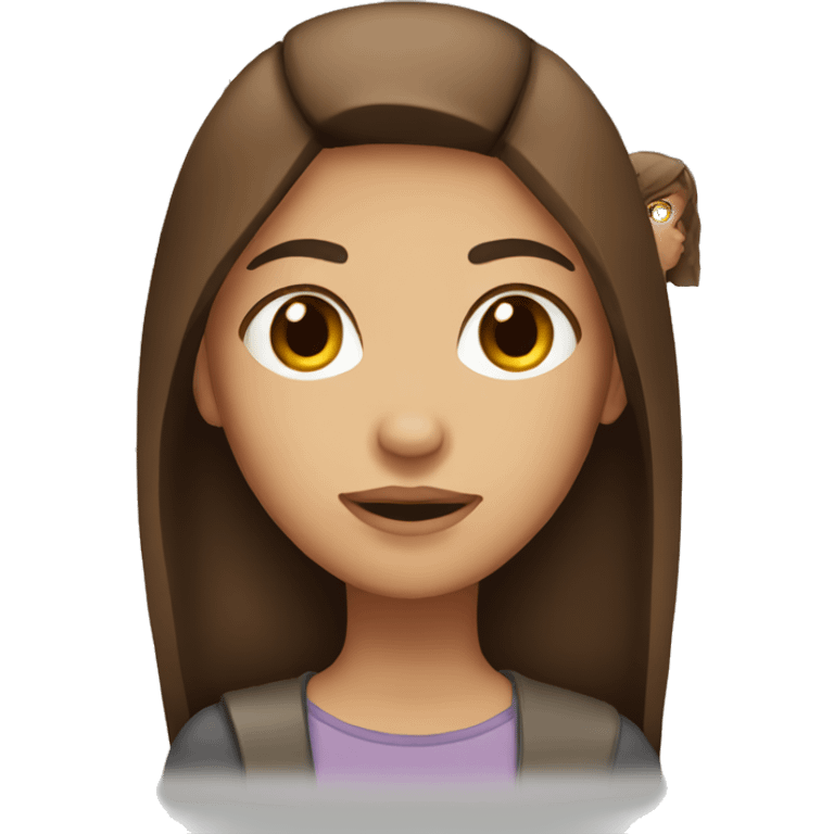 girl with straight brown hair emoji