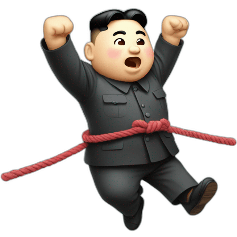 Kim jong un jumping with a rope emoji