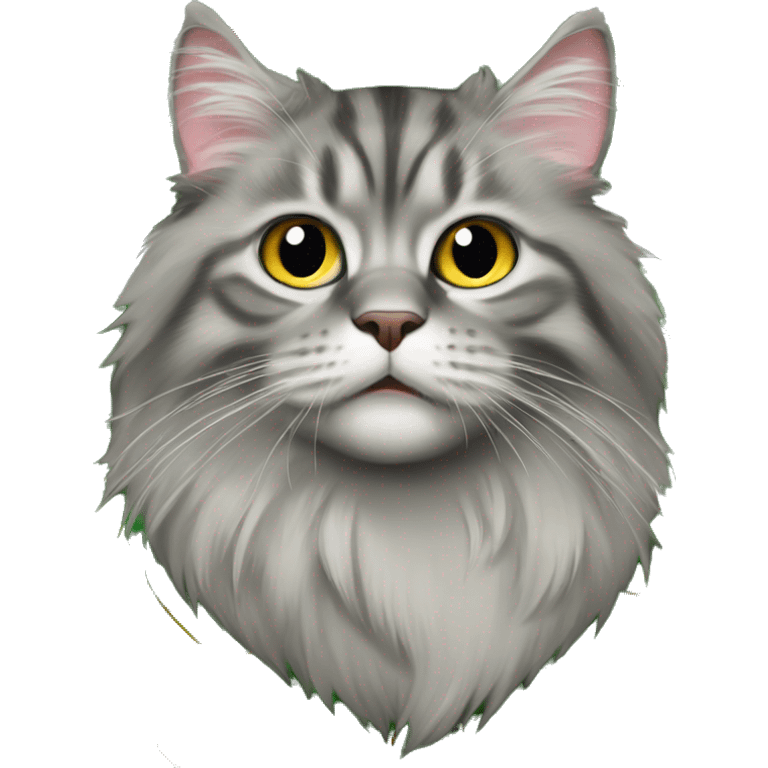 Gray Siberian cat stuck inside of Christmas tree  emoji