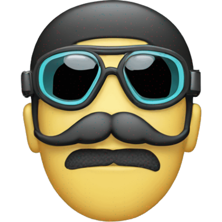 Scuba diver with mustache emoji