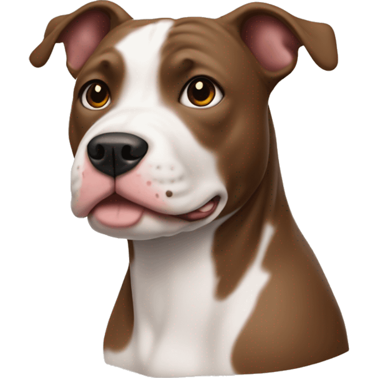 Pitt bull dog with white face and brown ears and nose  emoji