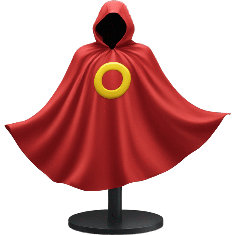 red superhero cape on a dummy emoji