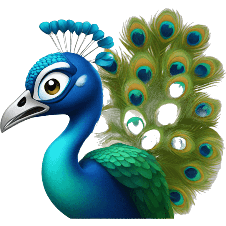 peacock biting a keybourd emoji