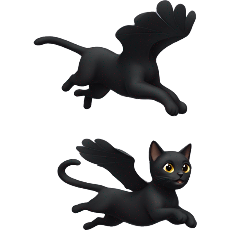 Black cat flying emoji