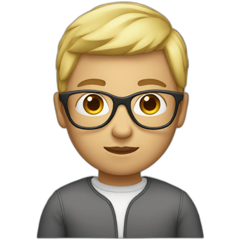 person with short blond hair and round glasses emoji