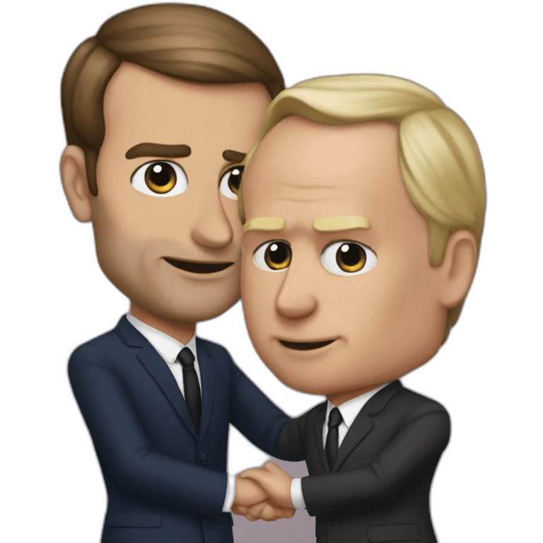 Emanuel macron embrase Vladimir poutine   emoji