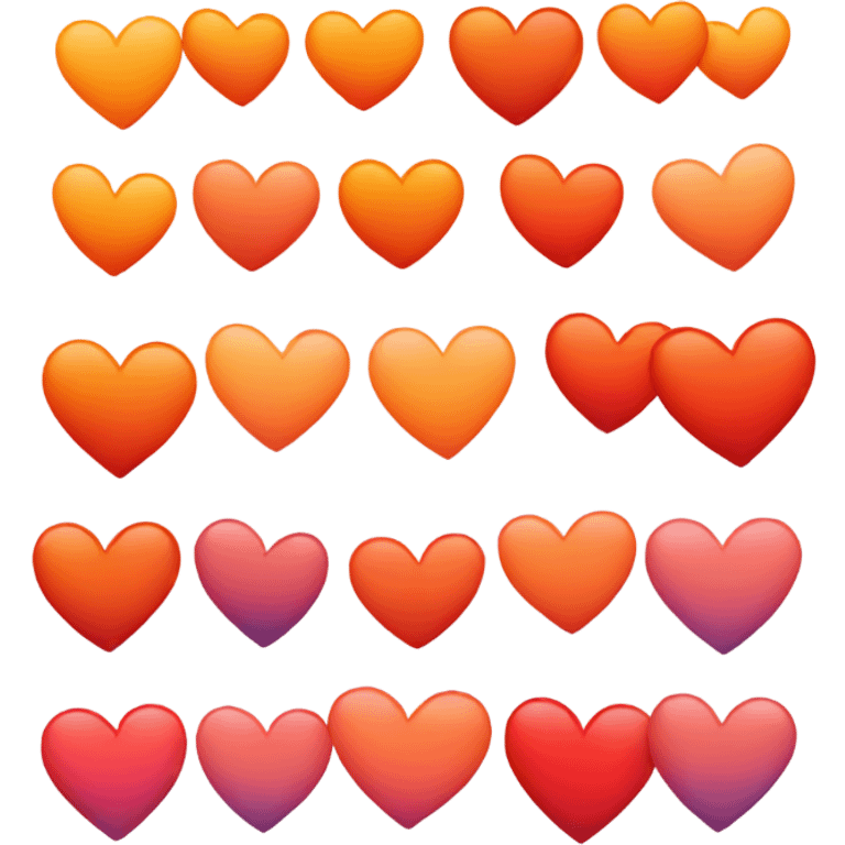 gradient orange red heart emoji