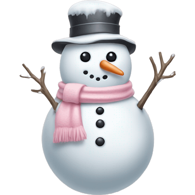 cute light pink snowman emoji