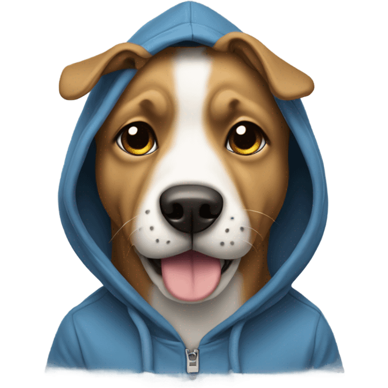 Dog wearing a hoodie emoji