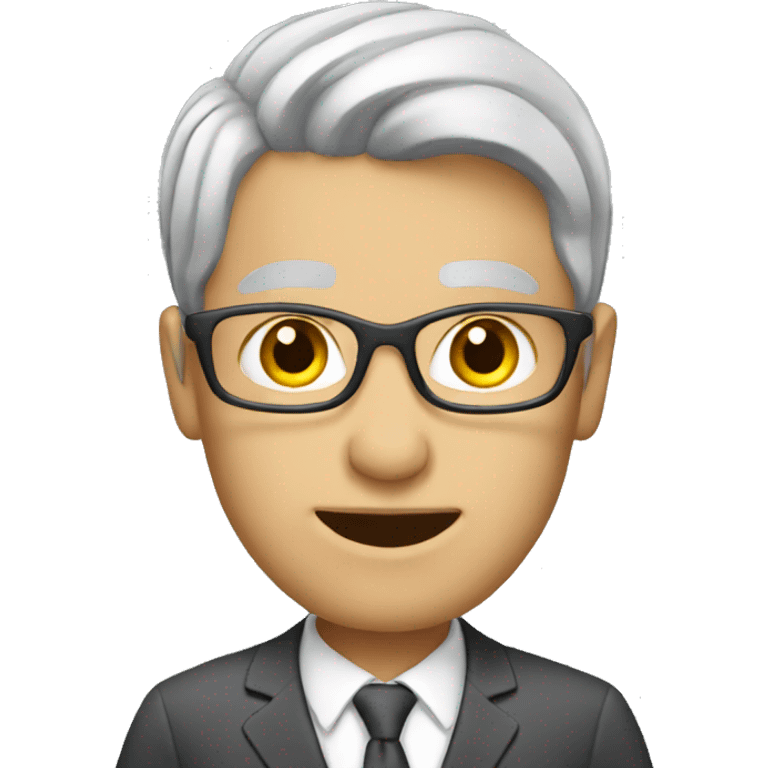 White business teacher with short gray hair   emoji