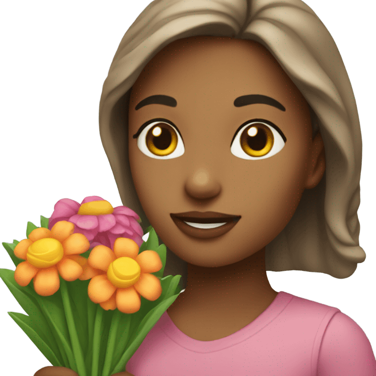 allie holding flowers emoji