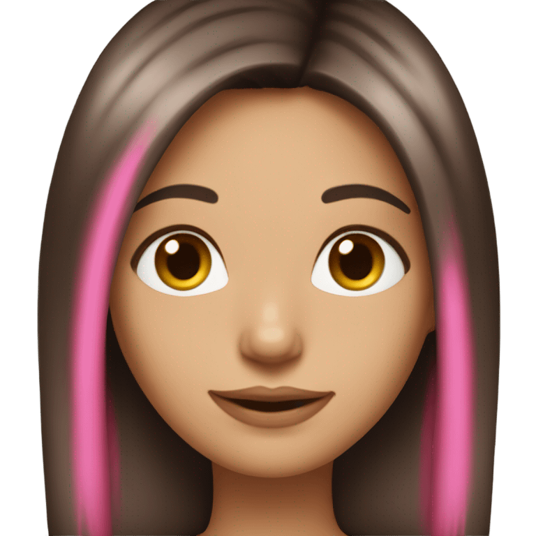 Brunette with pink accents emoji