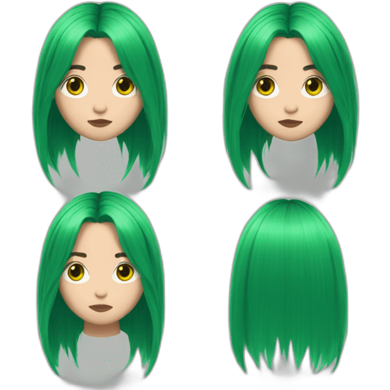 Billie Eilish green hair emoji