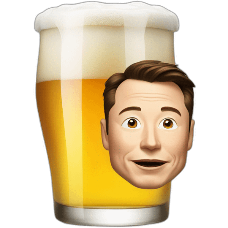 Elon musk drink beer emoji