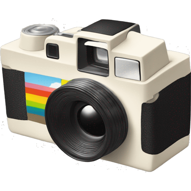 a polaroid film coming out from a polaroid camera emoji