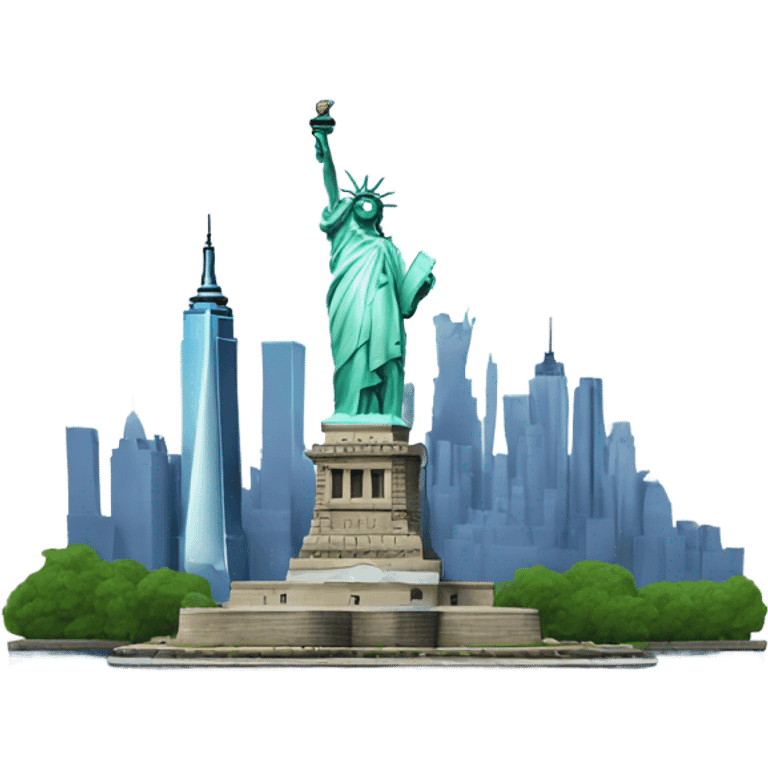 New York skyline with the Statue of Liberty emoji