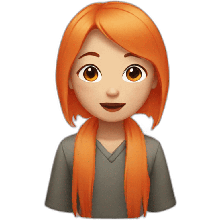 Asian girl with orange hair emoji