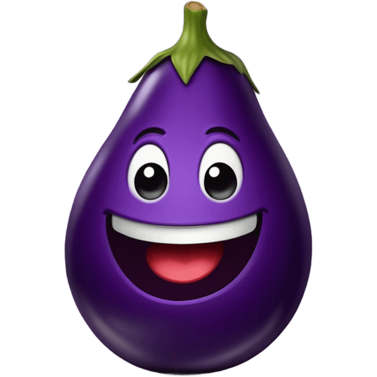 Eggplant laughing emoji