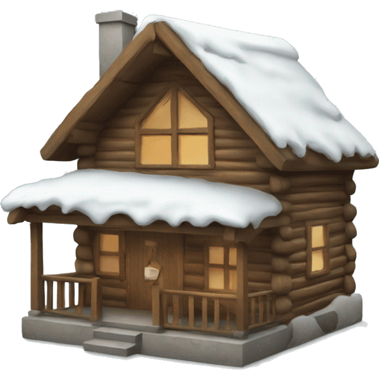 winter cabin emoji