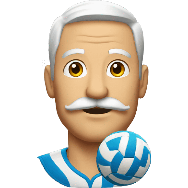 Dad with mustache playing volleyball  emoji