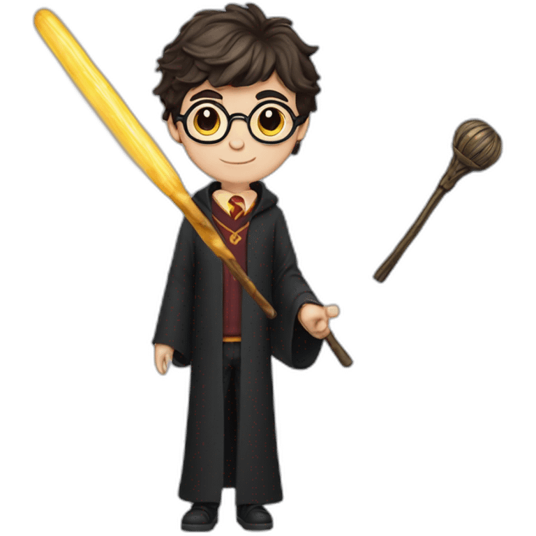 Harry Potter and a wand emoji