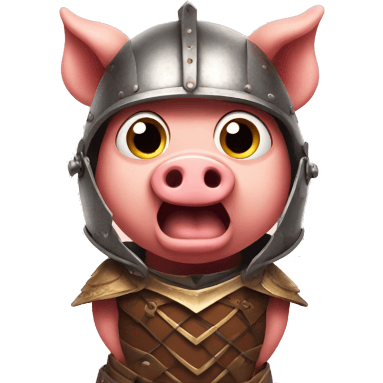 surprised pig gladiator emoji