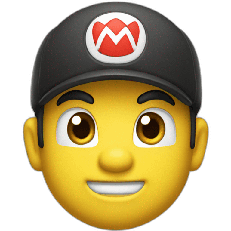 Mario with Pikachu face emoji