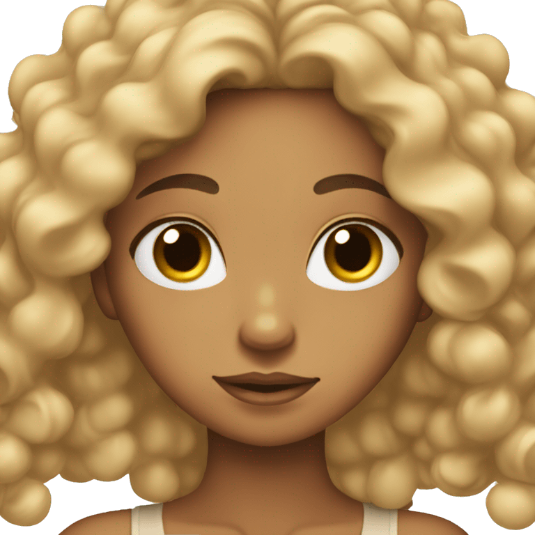 tan angel girl with long black curls emoji