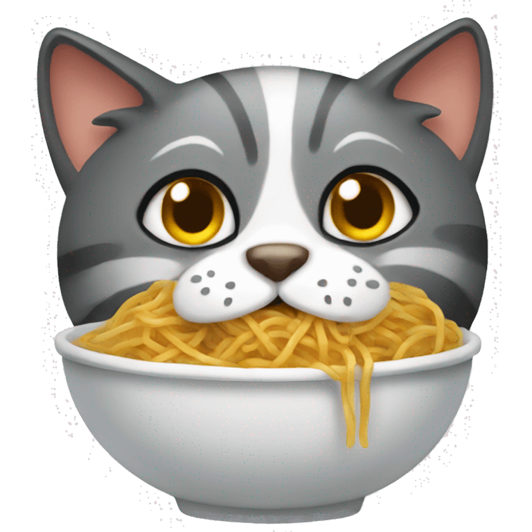 a cat eating spaghetti  emoji