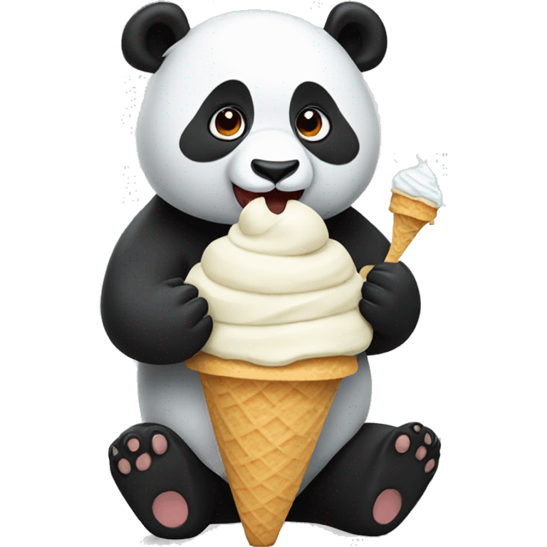 Panda eating ice cream emoji