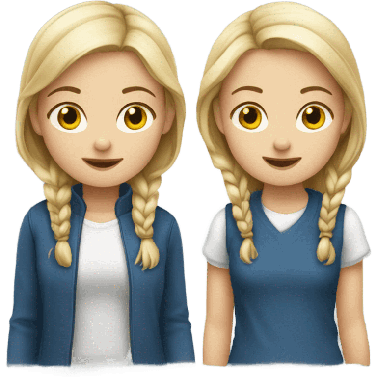 twins in Copenhagen - caucasian race - females emoji