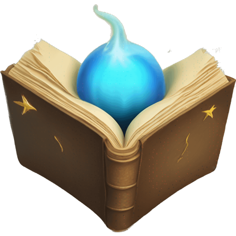 An open book with magic coming out of it emoji