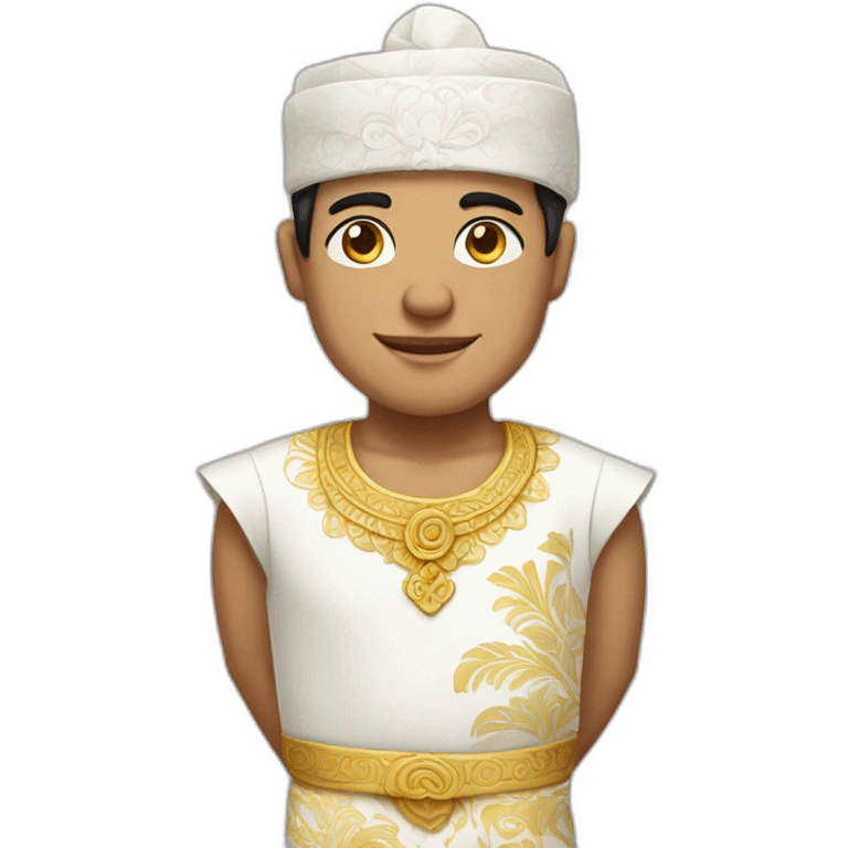 indonesian man in traditional white balinese dress emoji