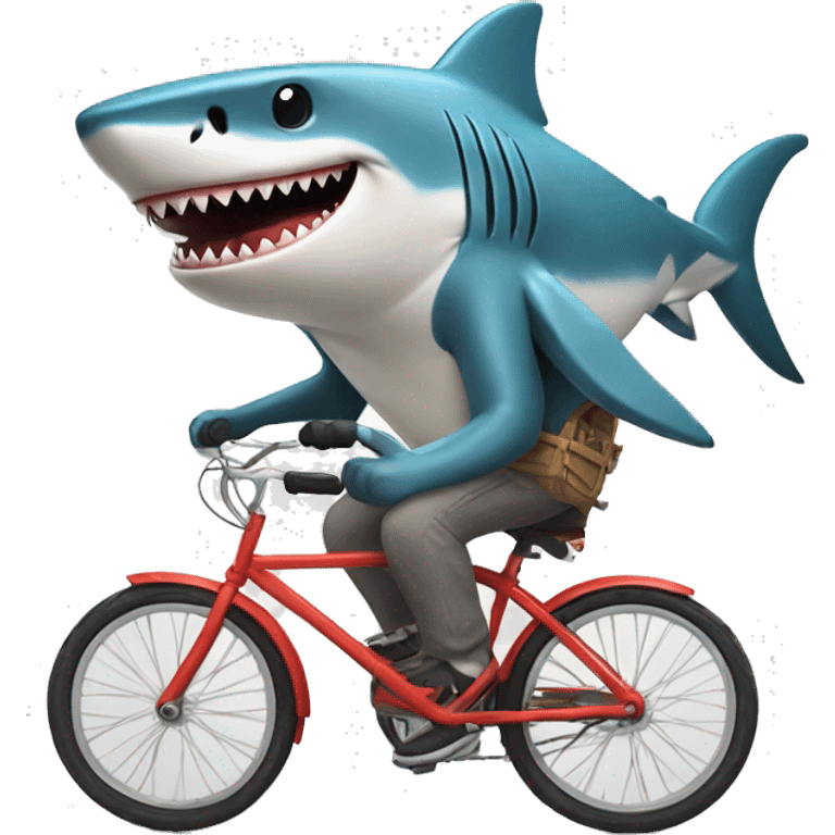 Shark riding a bike  emoji