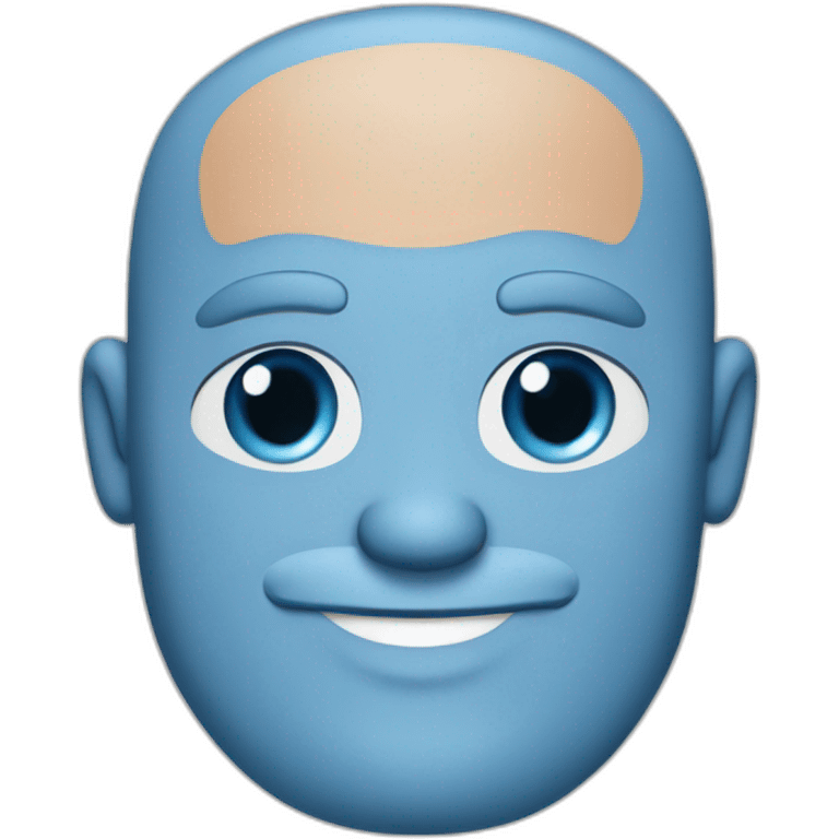 blue-eyed plump smiling bald man with a long beard in a blue suit emoji