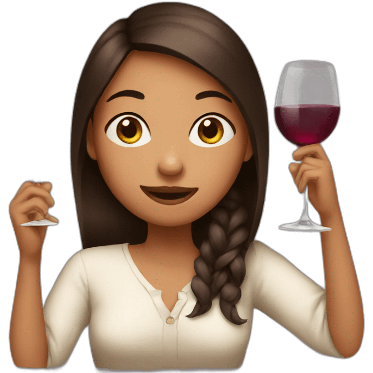 girl with wine emoji