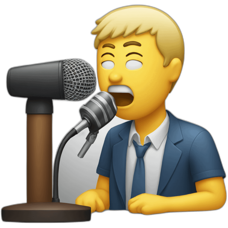 man vomitting into microphone emoji