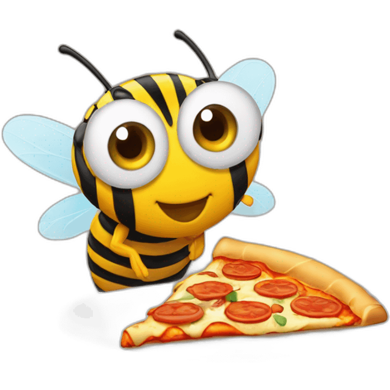 Abeille qui mange une pizza  emoji