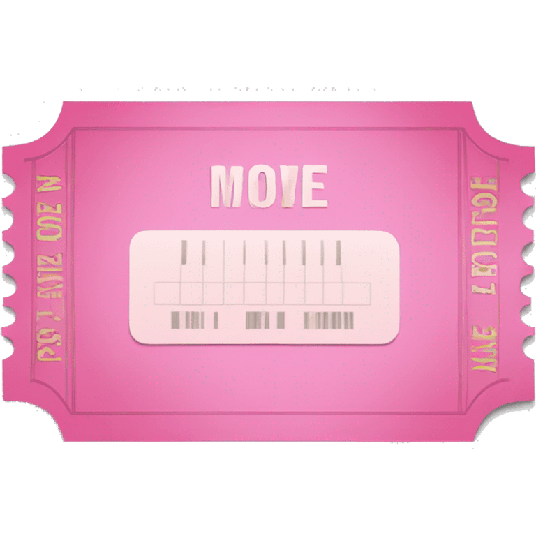 Pink movie ticket without face emoji