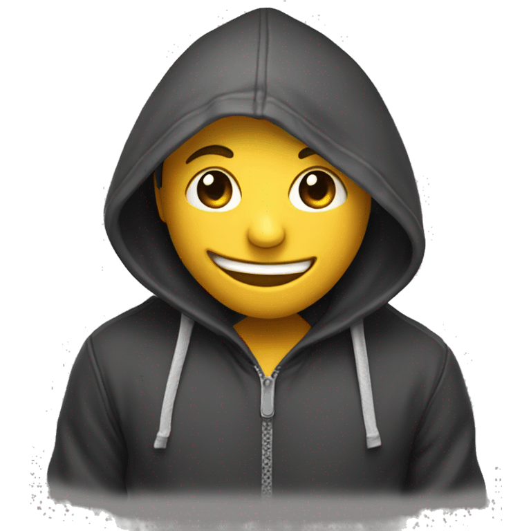 Smile face wearing hoodie emoji