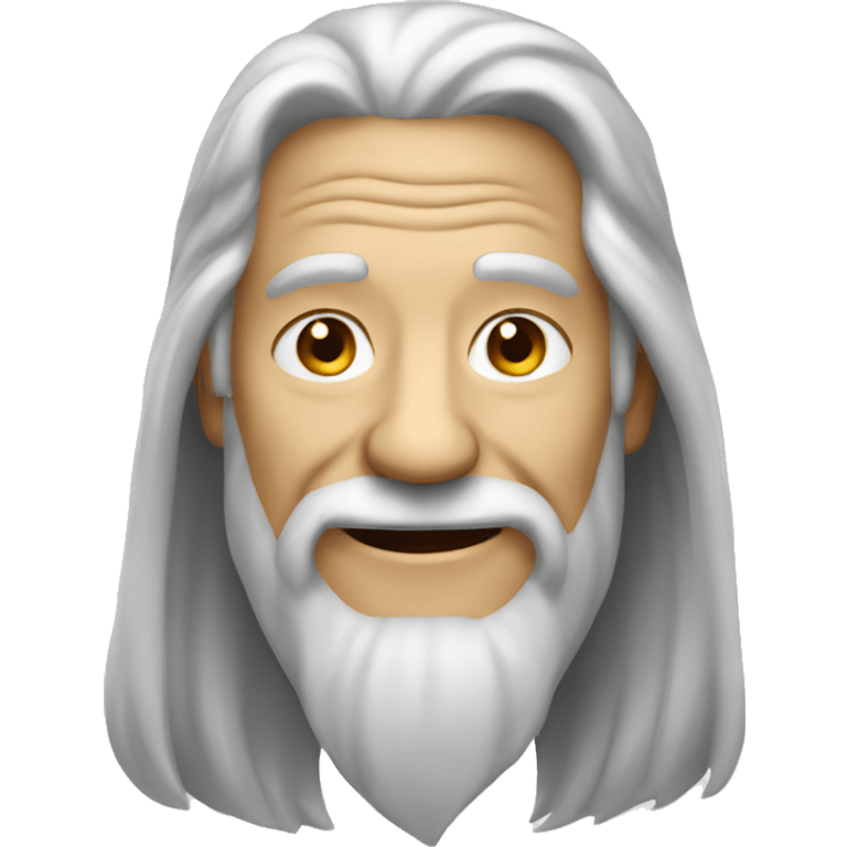 old man with long hair smiling emoji