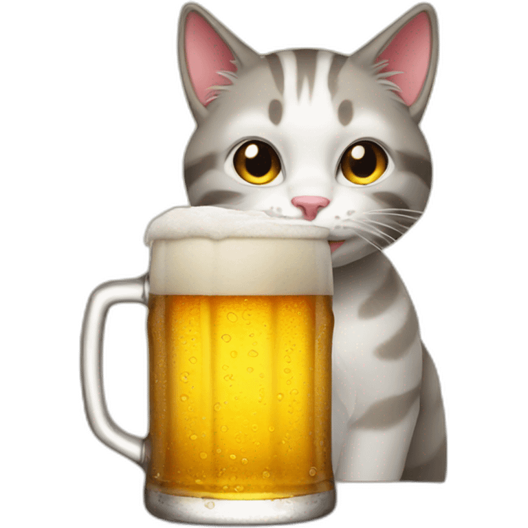 cat drink beer emoji