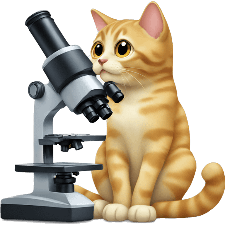 cat looking through a microscope emoji