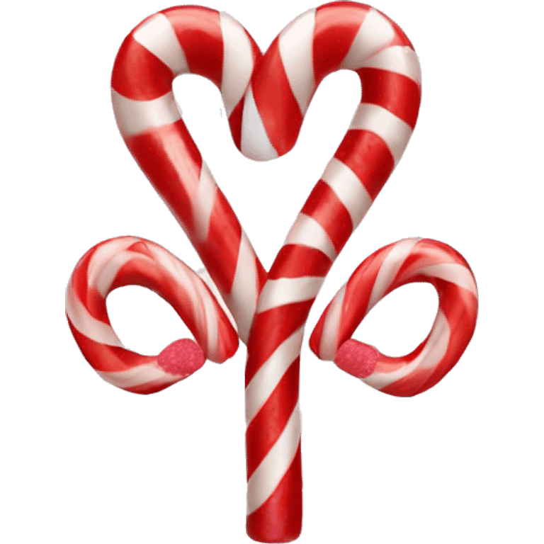 2 candy canes making a heart emoji