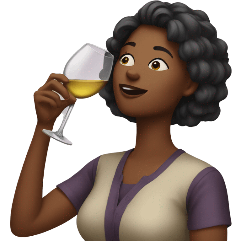 Woman drinking wine emoji