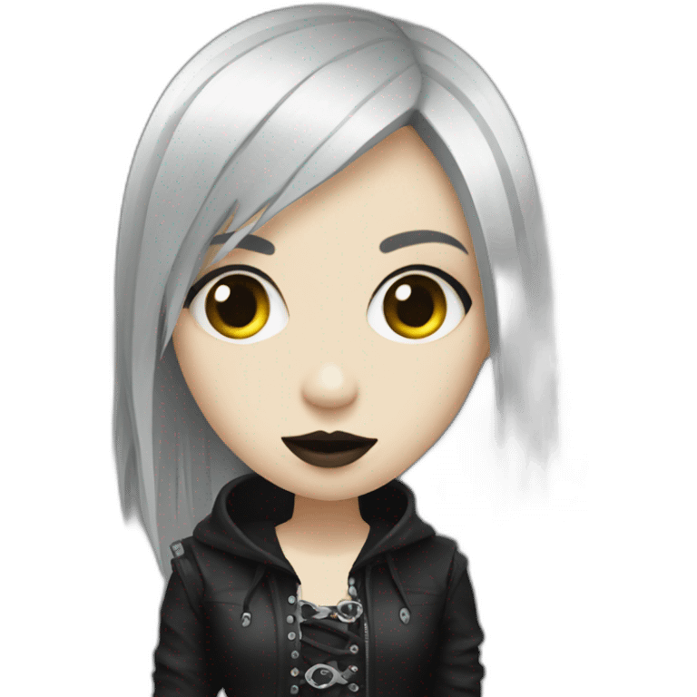 goth-metal chick emoji