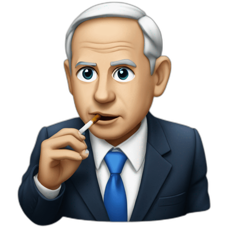 Netanyahu smoking a joint emoji